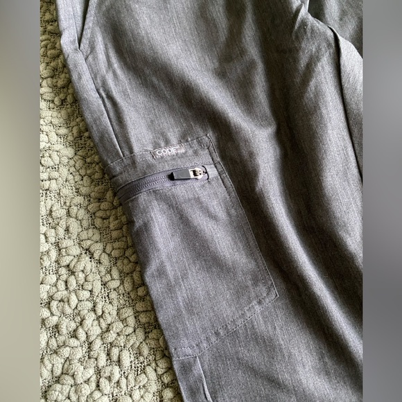 CODENXT  Woman’s Size Small Heather Gray Scrubs Jogger Pants Drawstrings Stretch - Picture 3 of 5